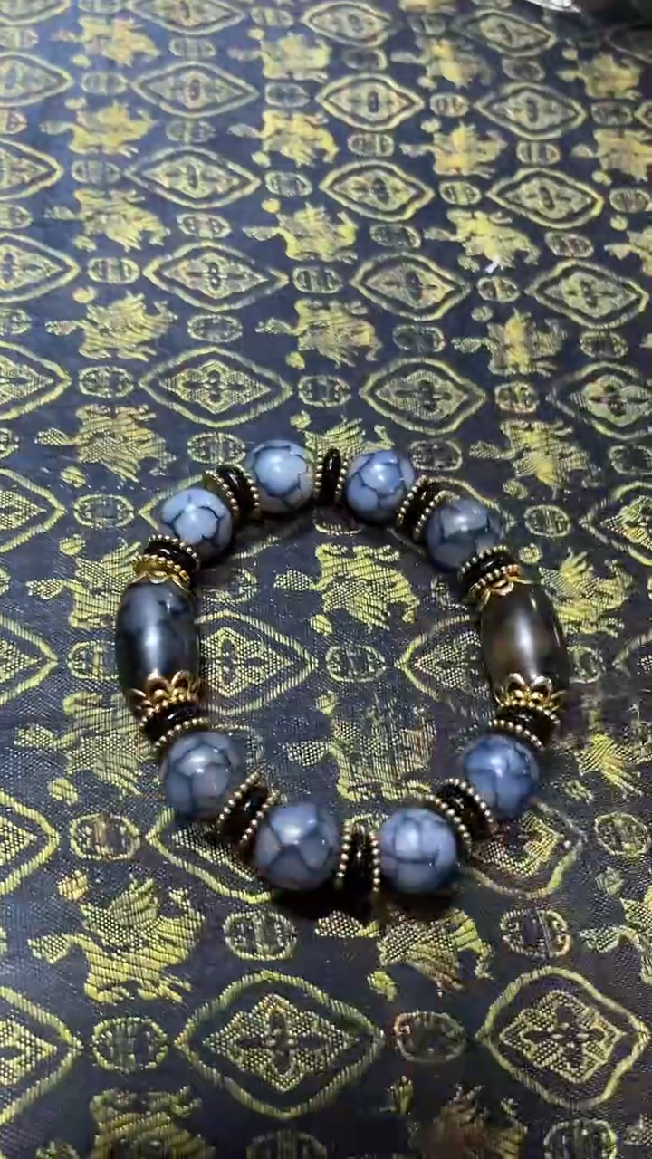 【闪购商品】玛瑙/玉髓颈饰合金F005 龙鳞手串