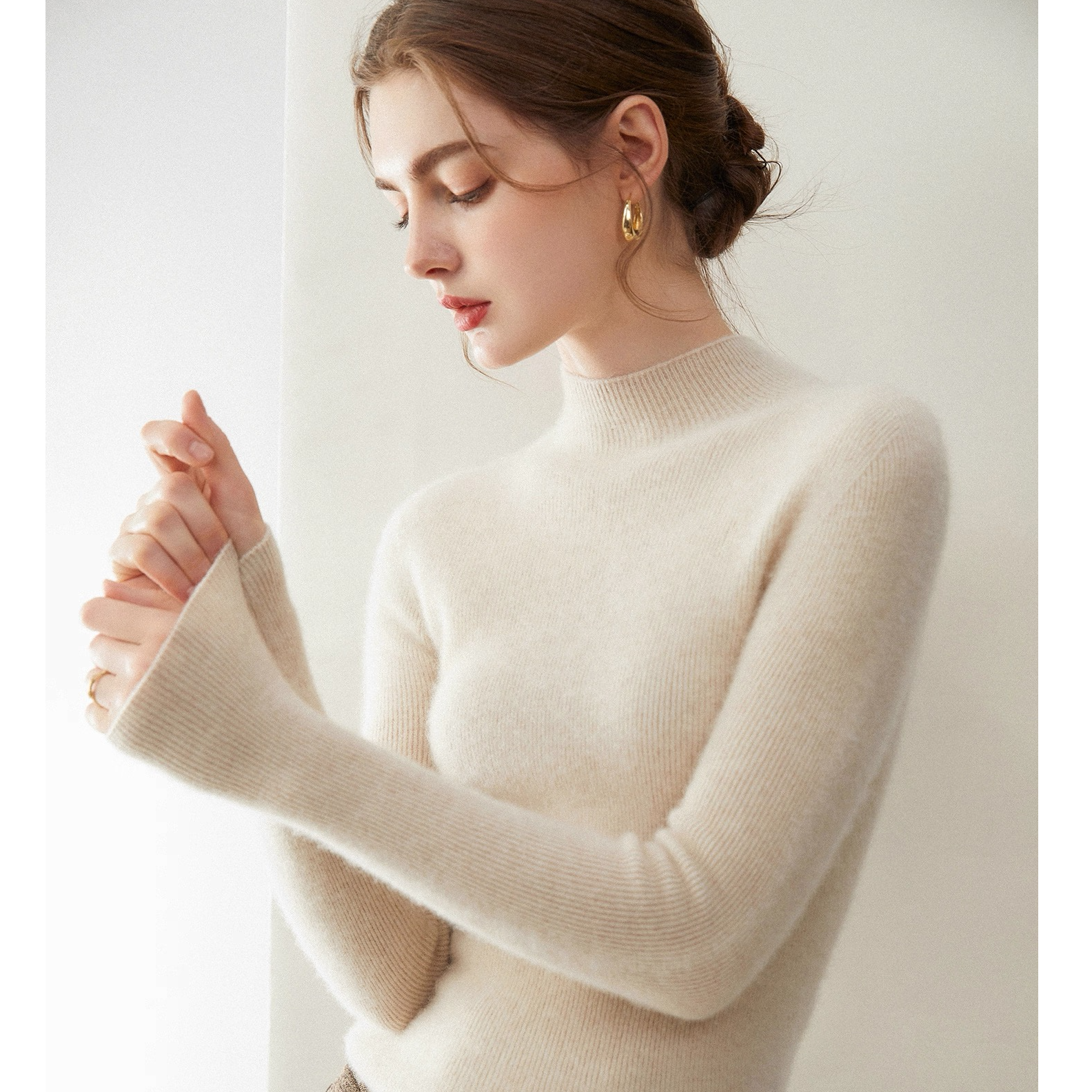 2025新款不起球羊绒保暖冬季显瘦长袖半高领毛针织衫时尚百搭1478