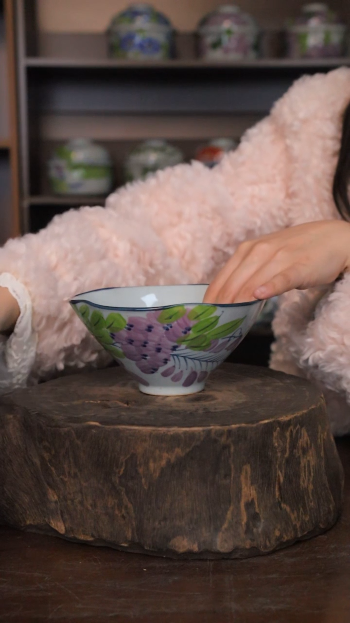 【闪购商品】椿野5.7寸花口碗（紫藤）C001