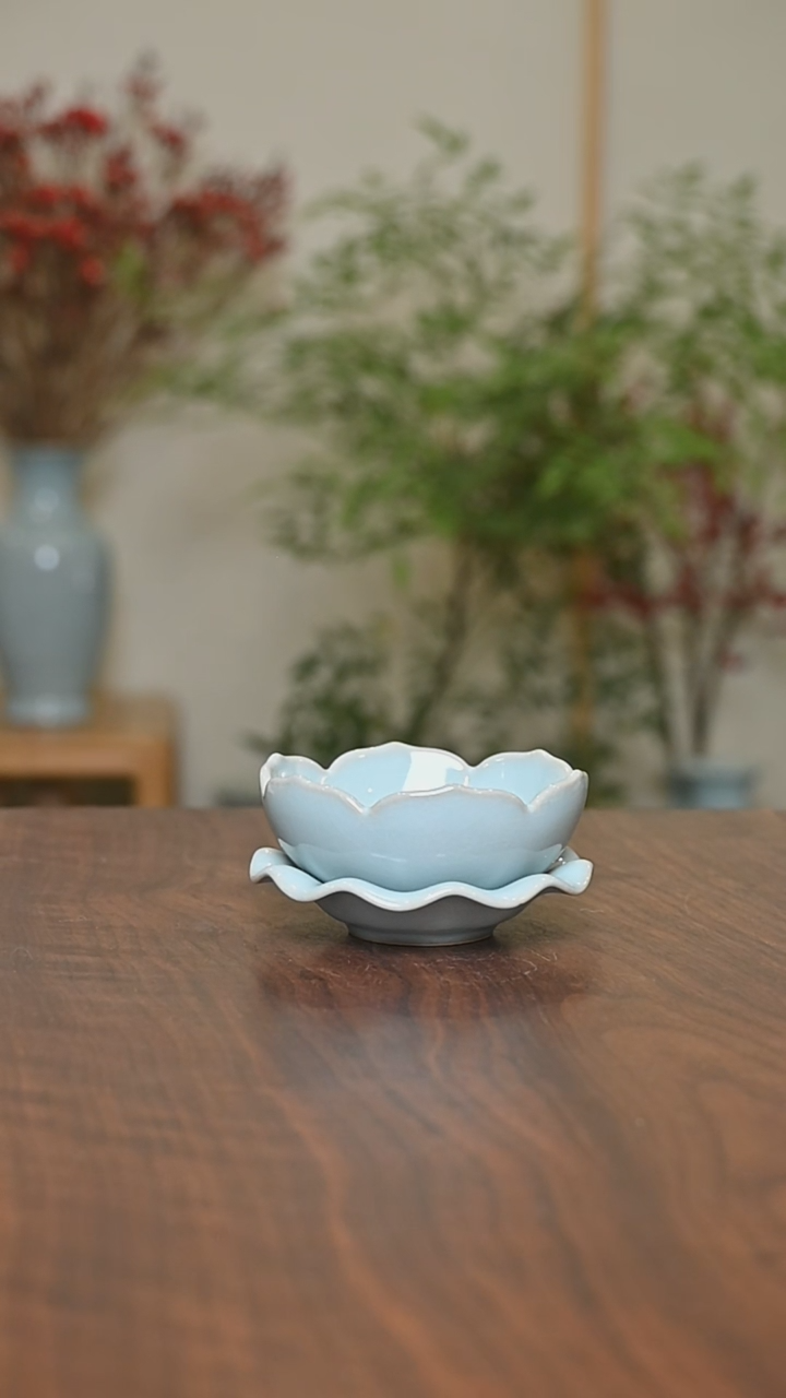 【闪购商品】其他微瑕天青釉无款全瓷莲花茶漏