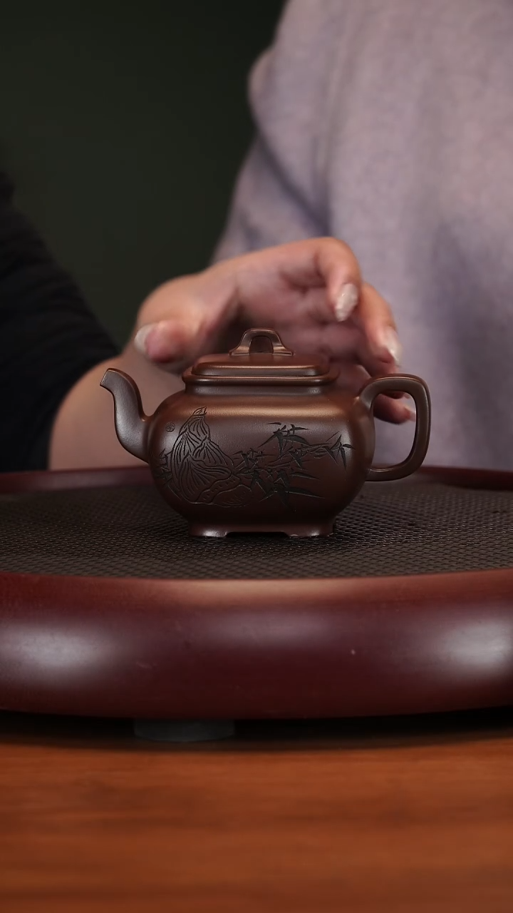 【闪购商品】紫砂茶壶2-16LCHSJH四方桥梁某革紫泥