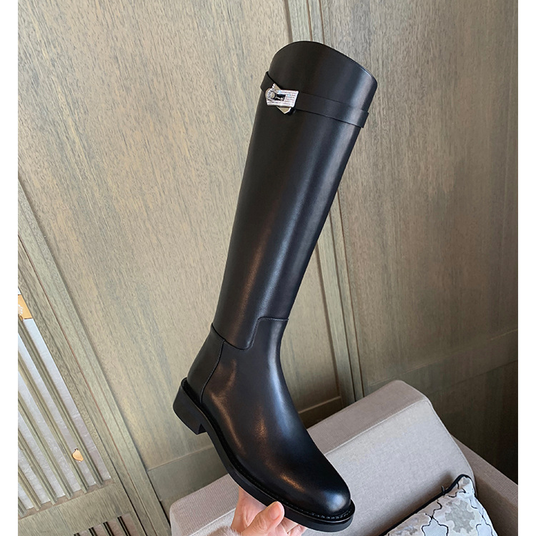【Linda专属】长靴不过膝秋冬高筒骑士靴小个子厚底显瘦长筒靴女