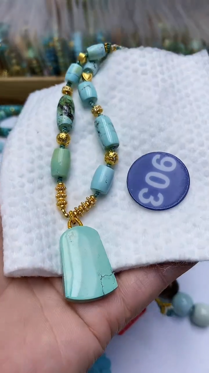 【闪购商品】绿松石项链银S925镶嵌903