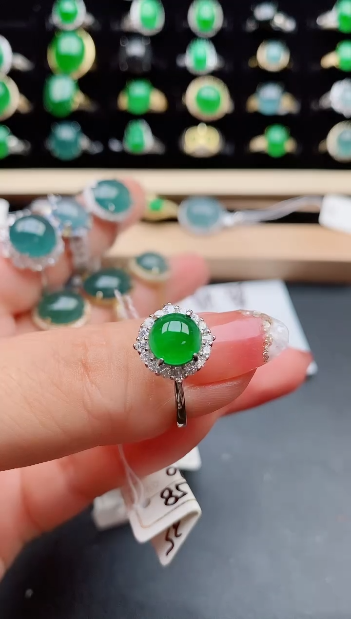 【闪购商品】翡翠戒指银S925镶嵌58500