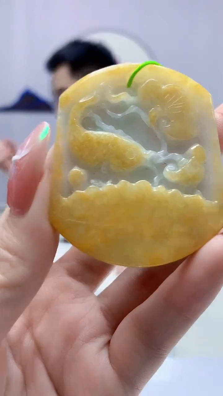 【闪购商品】定制翡翠未镶嵌5153DD-毛货挂件195