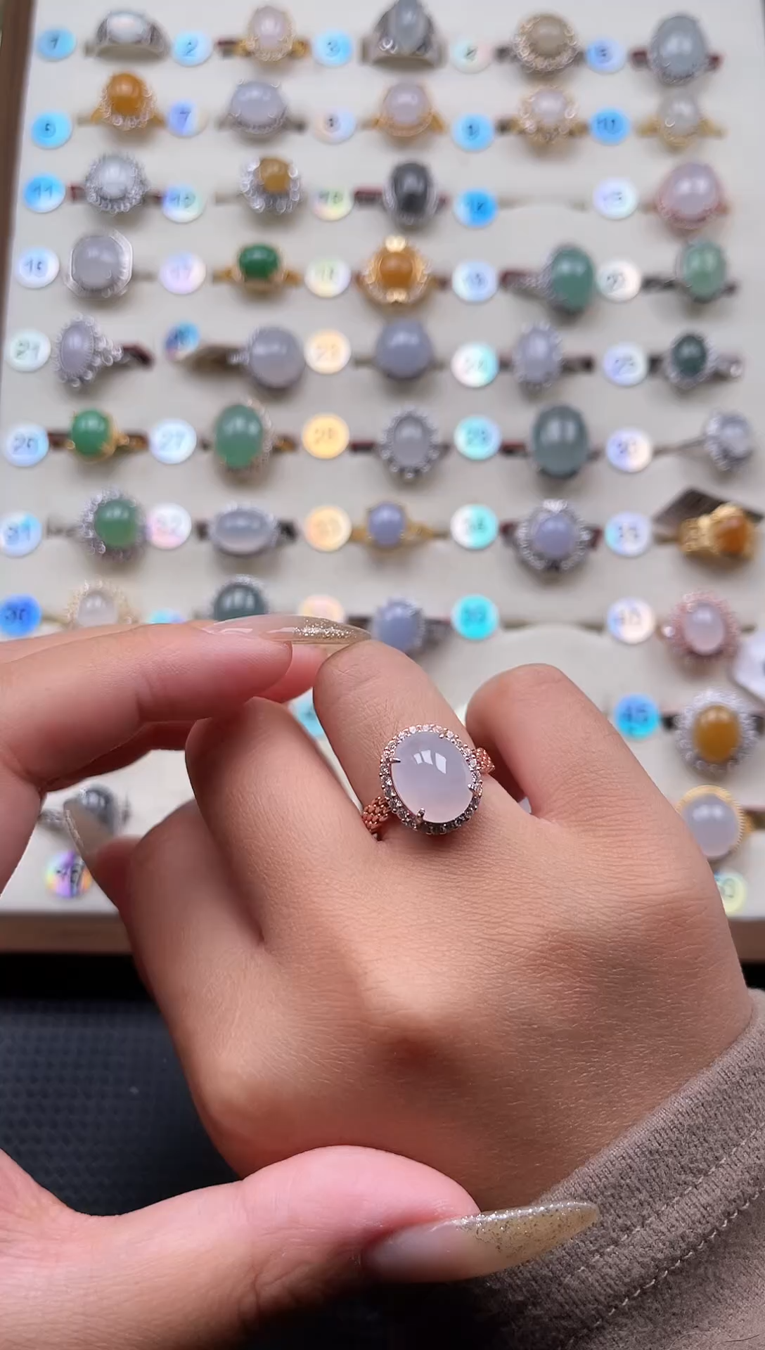 【闪购商品】翡翠戒指银S925镶嵌天然A货翡翠戒指