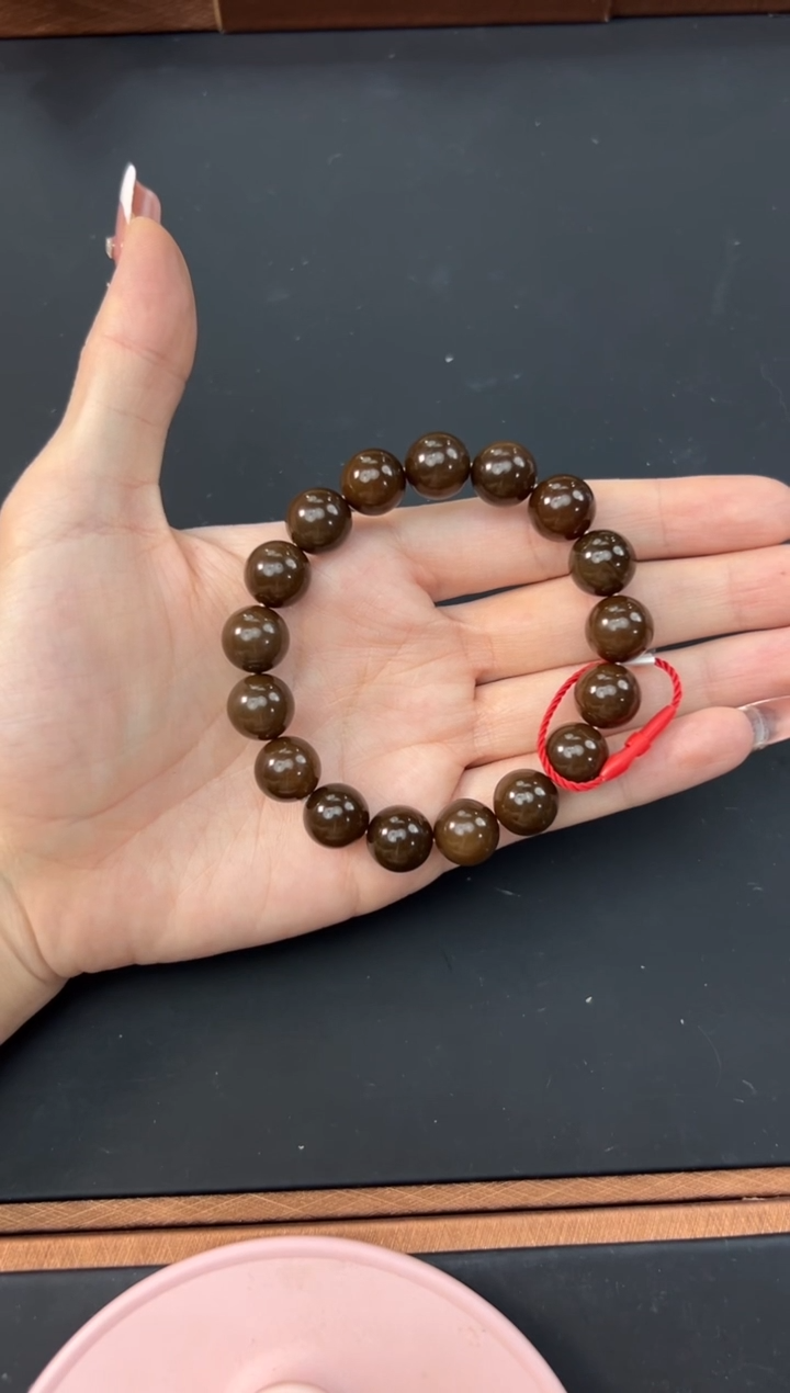 【闪购商品】和田玉手串未镶嵌且末金山微色差卡12手串