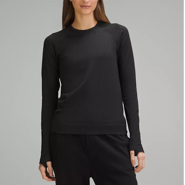 lululemon/露露乐蒙 Rest Less Pullover 螺纹打底长T运动百搭