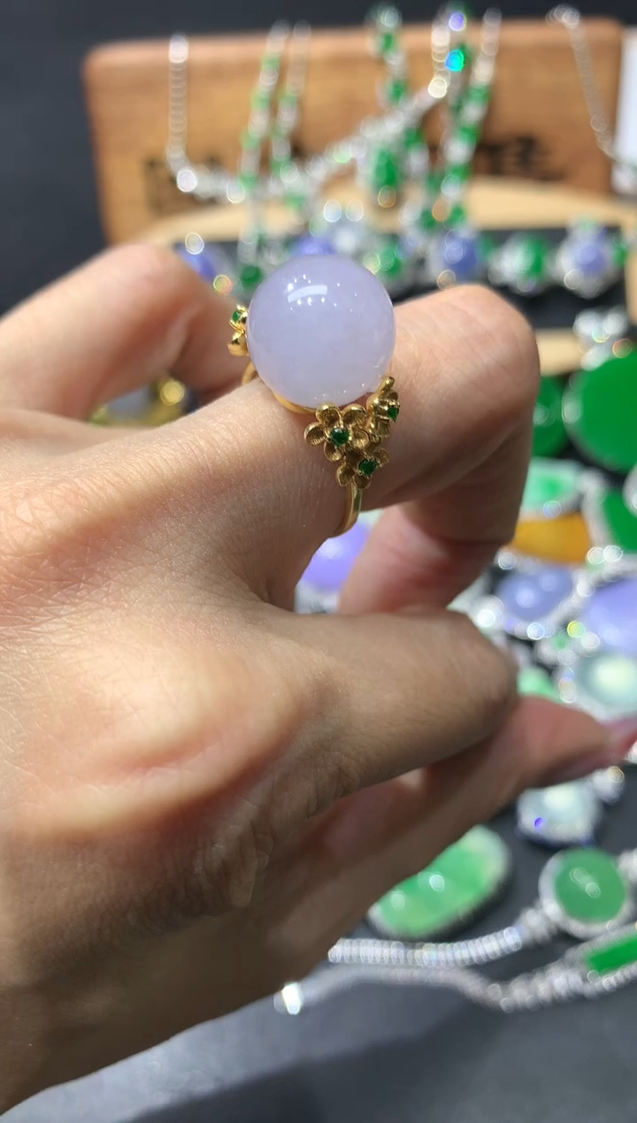 【闪购商品】定制翡翠18K金镶嵌团购