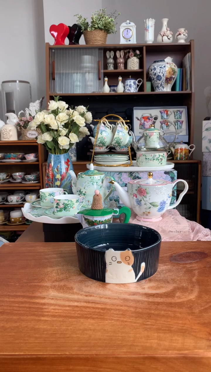 陶瓷手绘猫咪深碗