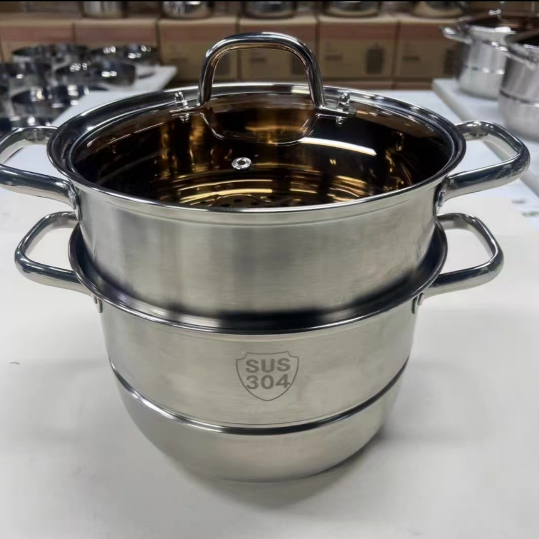 【三层汤蒸锅】不锈钢汤锅优质蒸锅多功能大容量蒸笼加厚