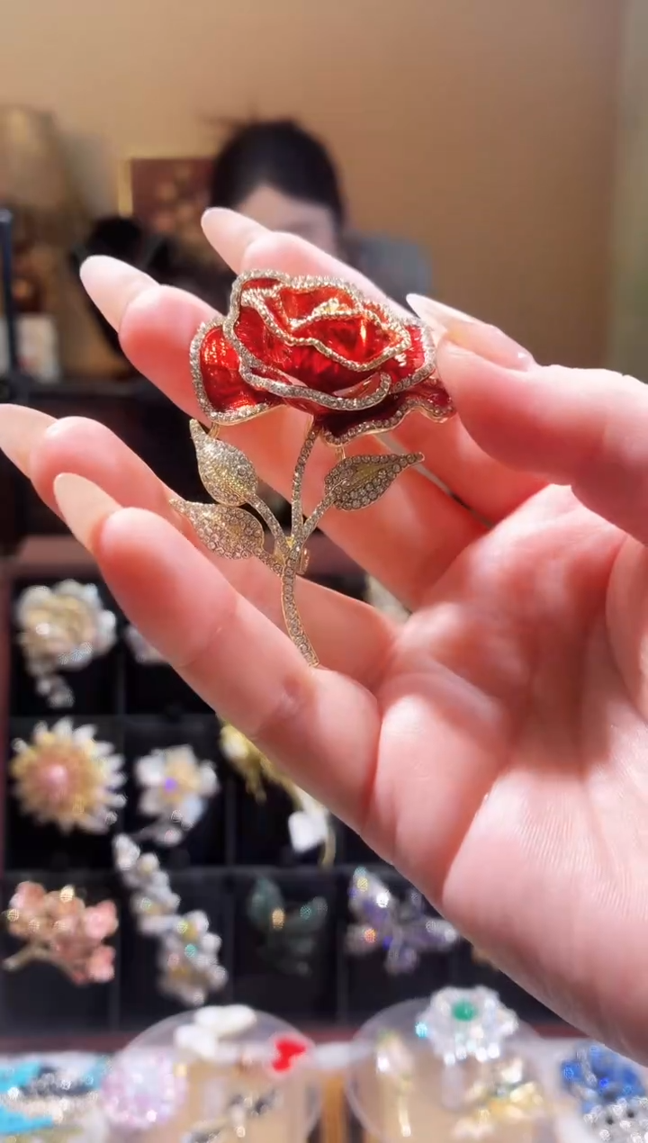 合成立方氧化锆铜合金红玫瑰