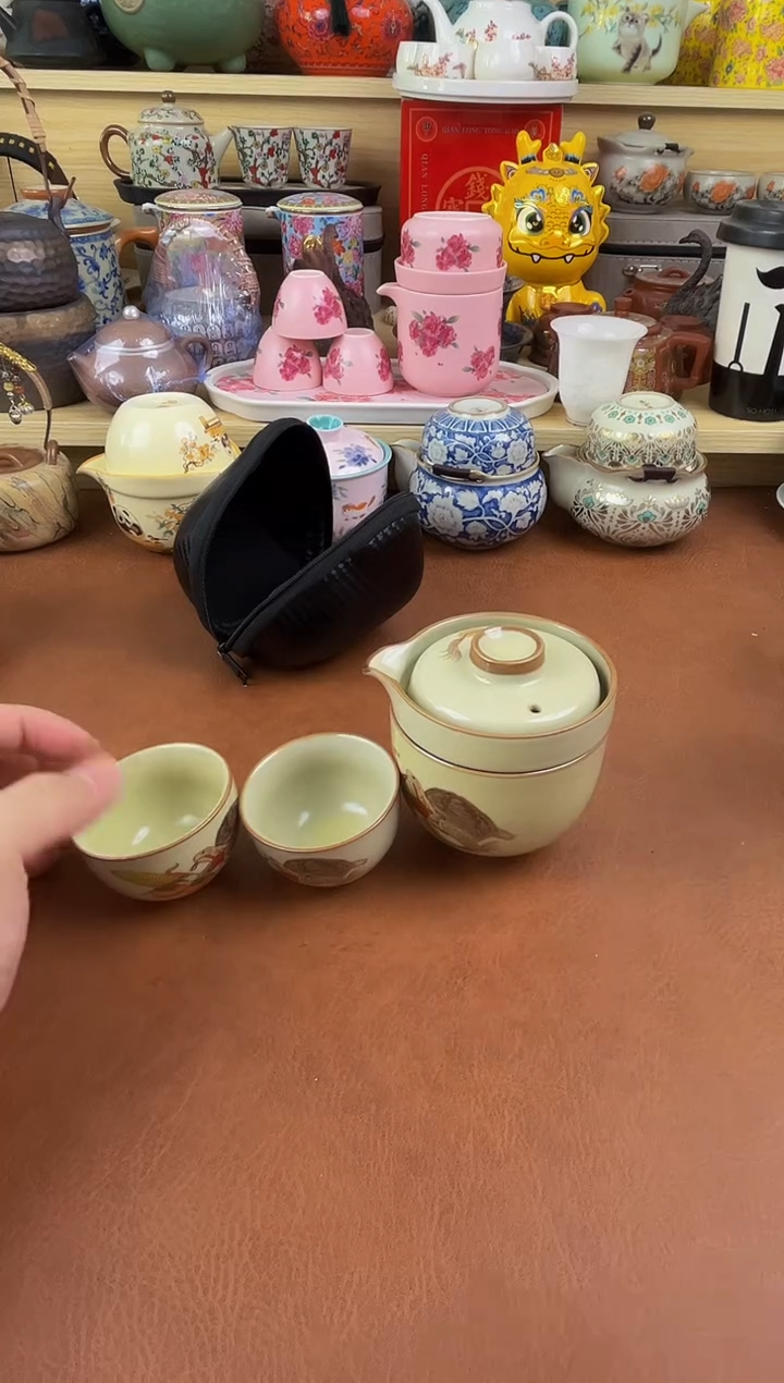 陶瓷茶具摆件旅行套组