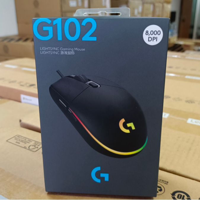 G102二代有线鼠标RGB流光灯效8000DPl宏编程电竞游戏鼠标办公日用