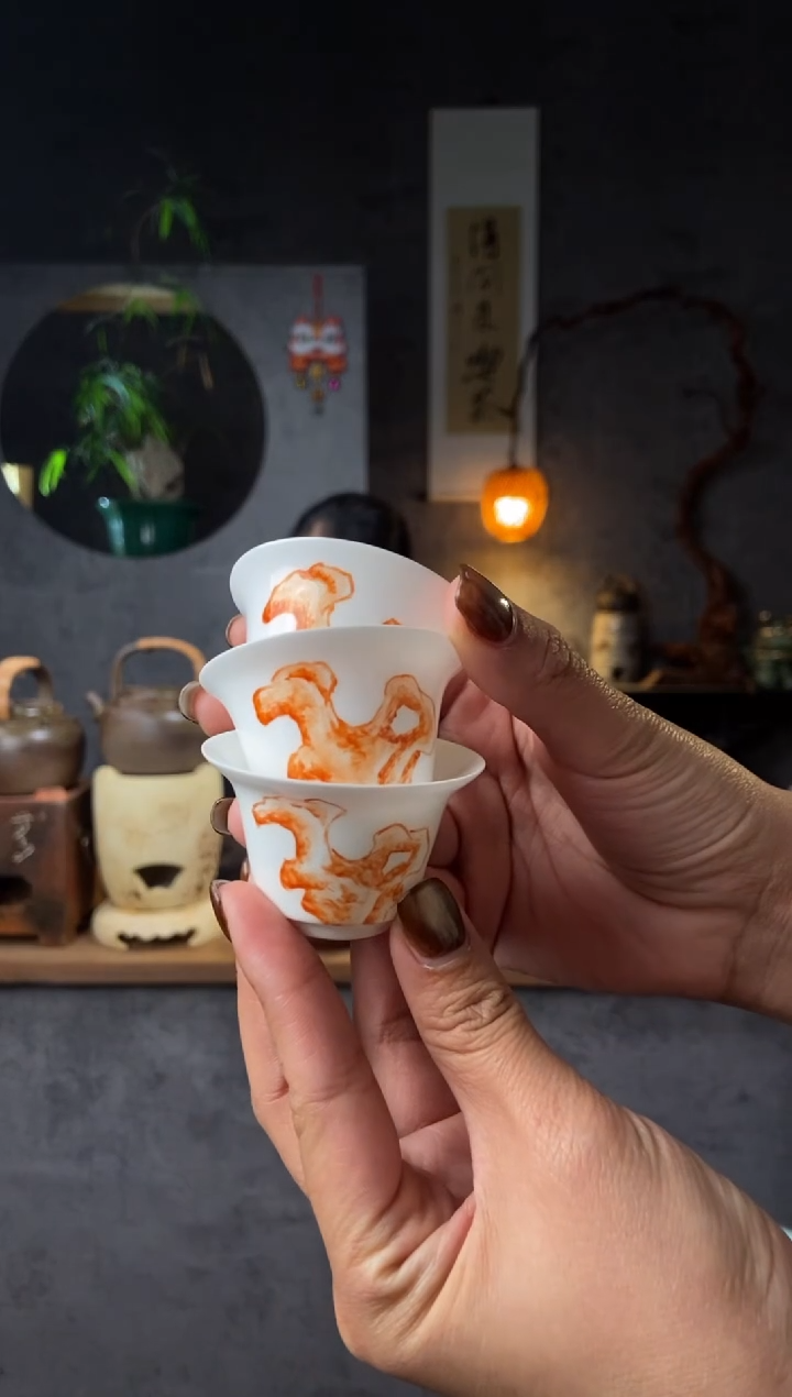 【闪购商品】全手工原矿潮州骨瓷工夫杯