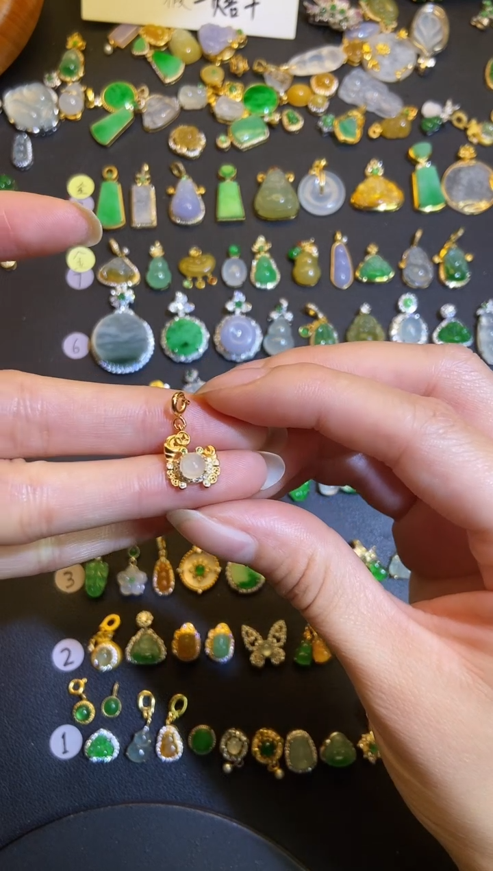 吊坠(不含链)银S925镶嵌翡翠1