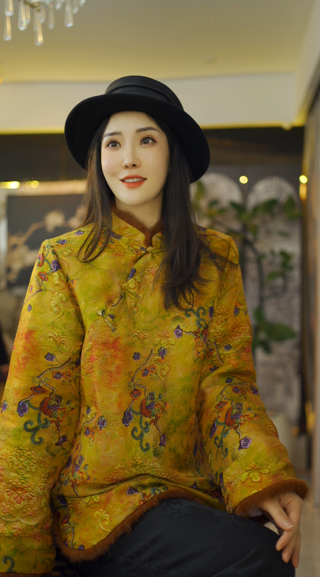 （朵娜）新中式秋冬款国风立领上衣