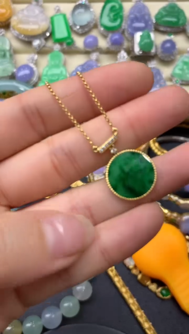 【闪购商品】翡翠颈饰18K金镶嵌355-中国好珍宝