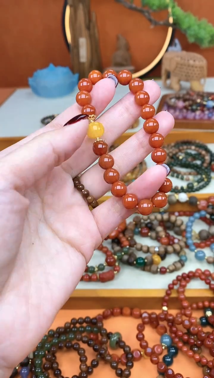 【闪购商品】南红玛瑙手链未镶嵌08单圈简约款