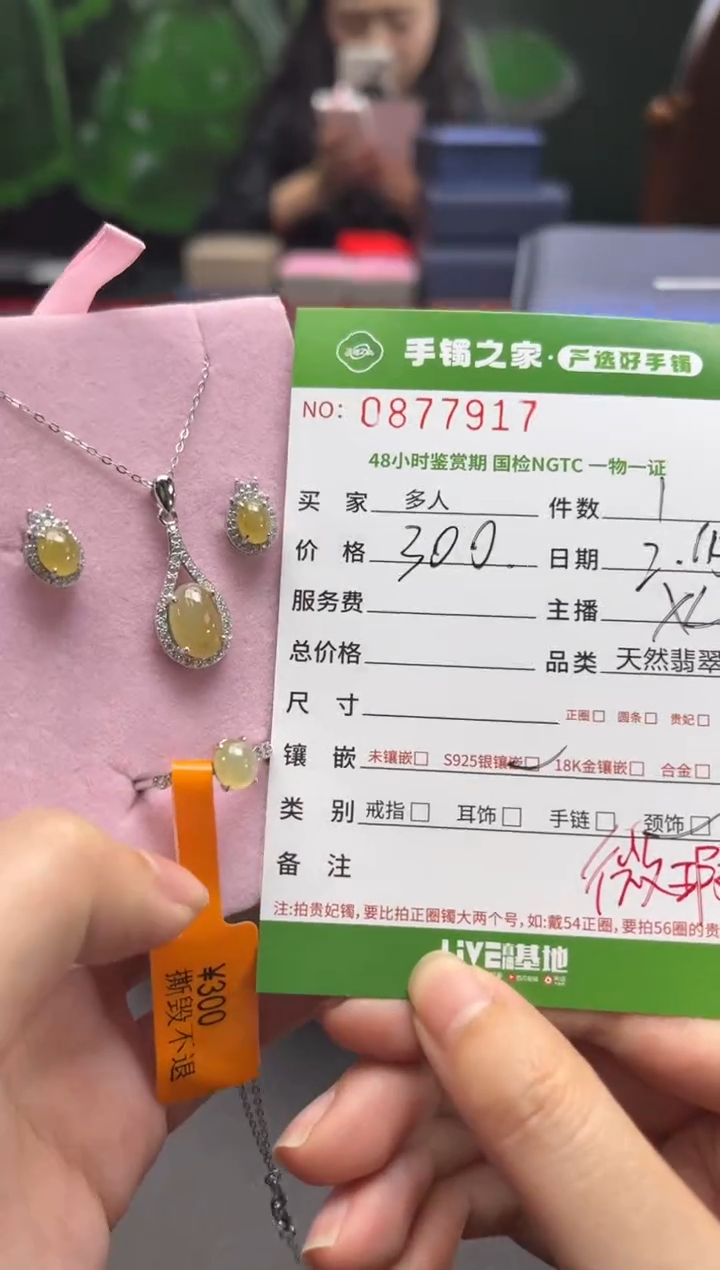 【闪购商品】翡翠套链银S925镶嵌多人