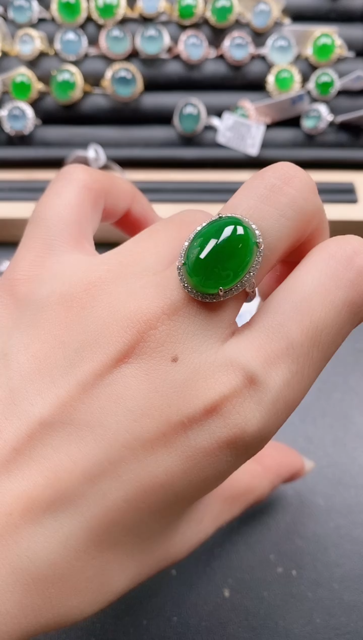 银S925镶嵌戒指翡翠11111
