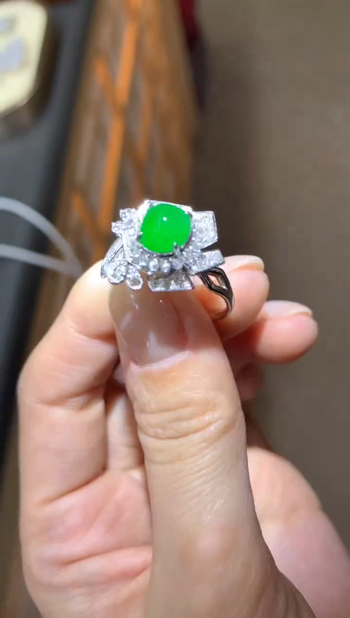 【闪购商品】翡翠戒指18K金镶嵌|不退不换