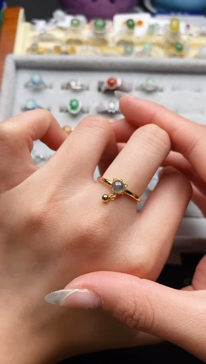 【闪购商品】翡翠戒指银S925镶嵌7777777+1