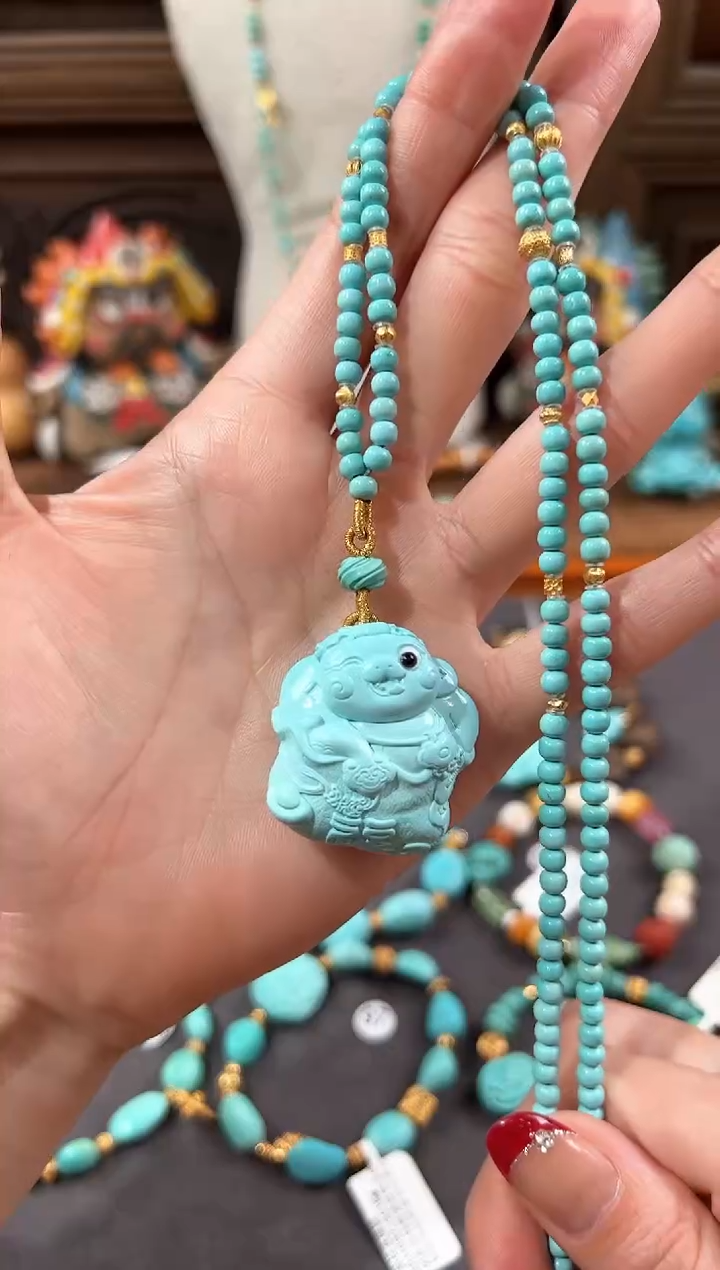 【闪购商品】绿松石颈饰18K金镶嵌绿松石项链