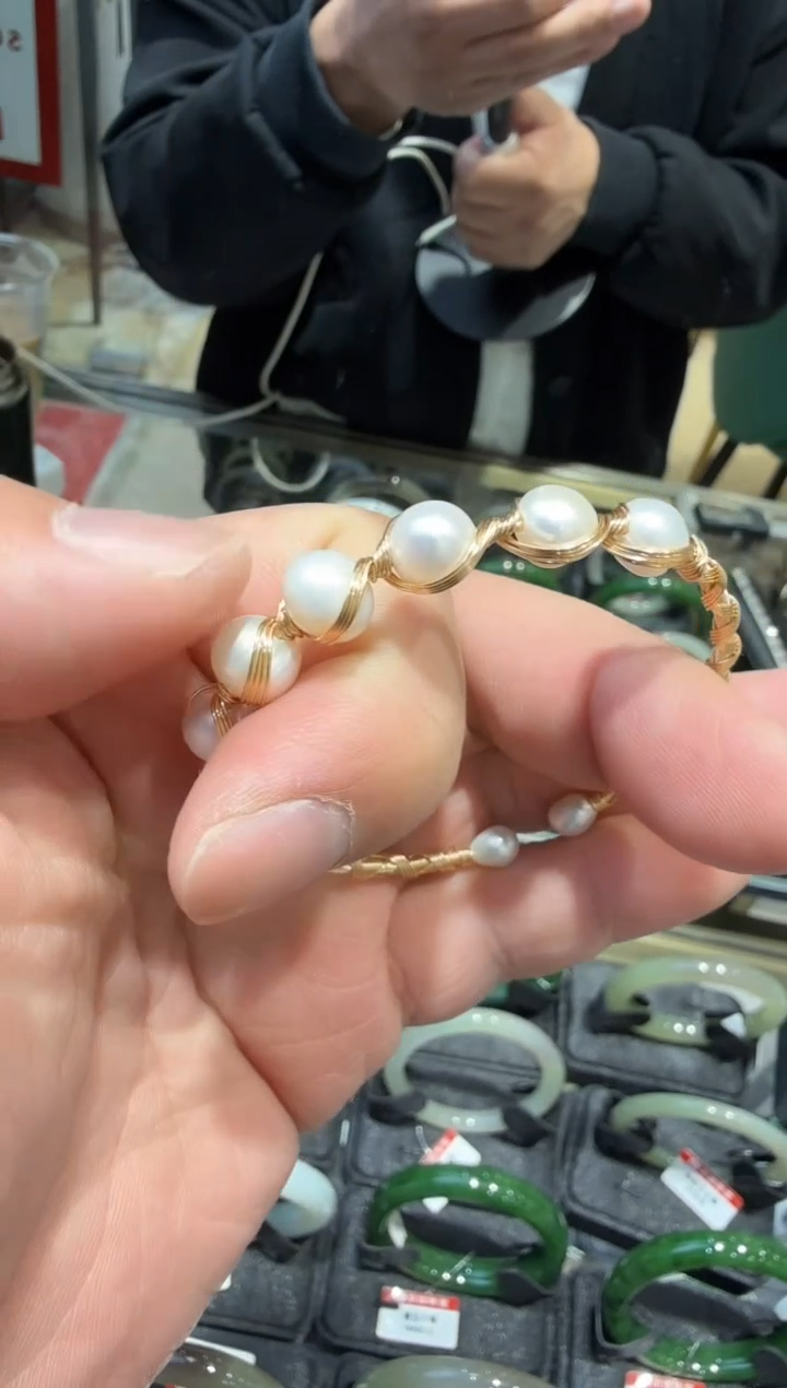 未镶嵌手镯淡水珍珠多样性发一