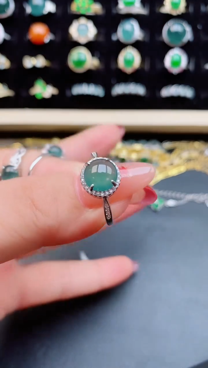 【闪购商品】翡翠戒指银S925镶嵌508505
