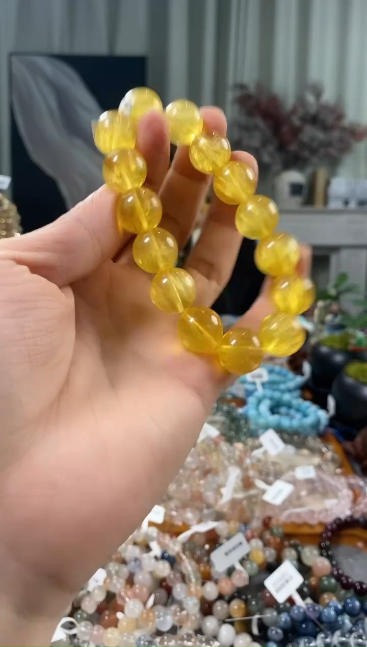 未镶嵌手链萤石拉丝黄萤石