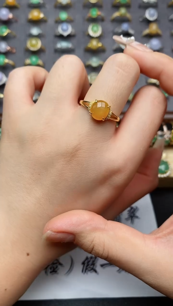 翡翠戒指银S925镶嵌1