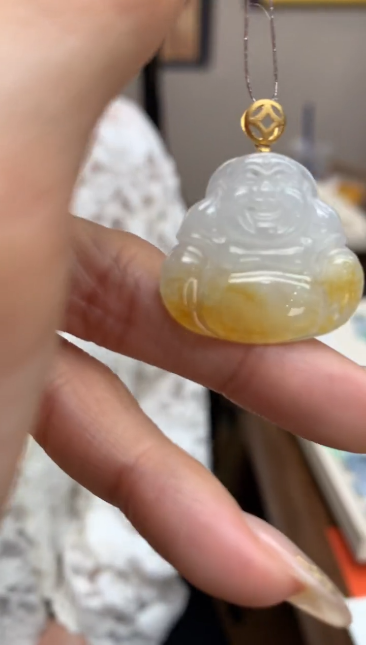 【闪购商品】翡翠颈饰18K金镶嵌佛公