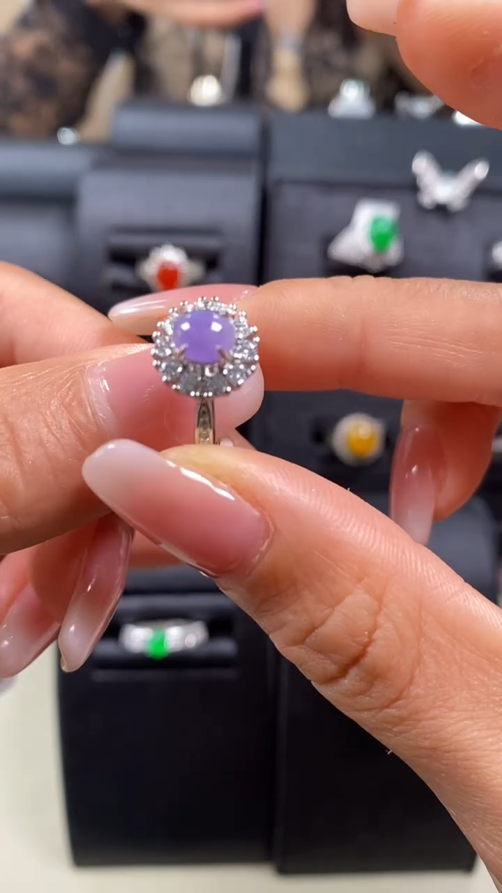 【闪购商品】翡翠戒指银S925镶嵌6901