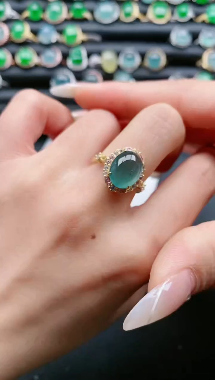 【闪购商品】翡翠戒指银S925镶嵌11111111