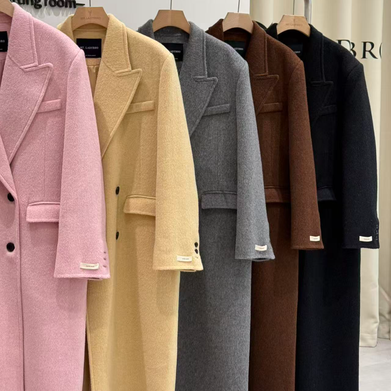 【小粉小黄】2025年全新款双面山羊绒山羊毛彩色时尚百搭大衣