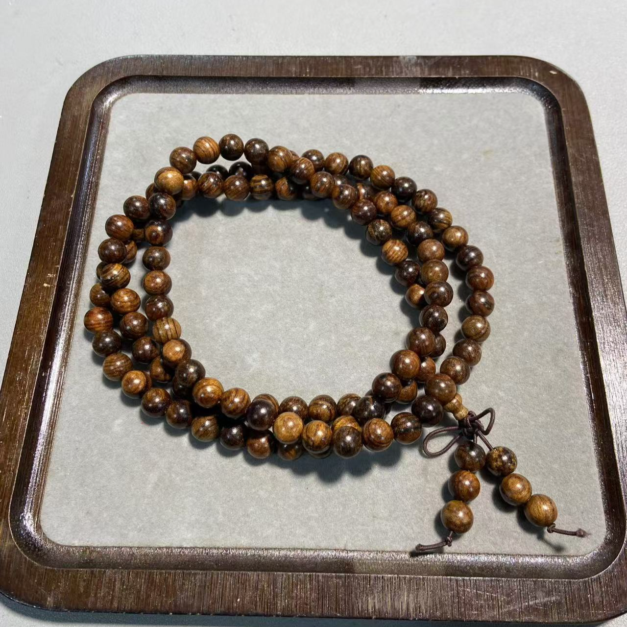 B491雷击枣木圆珠卡0.8多圈手串