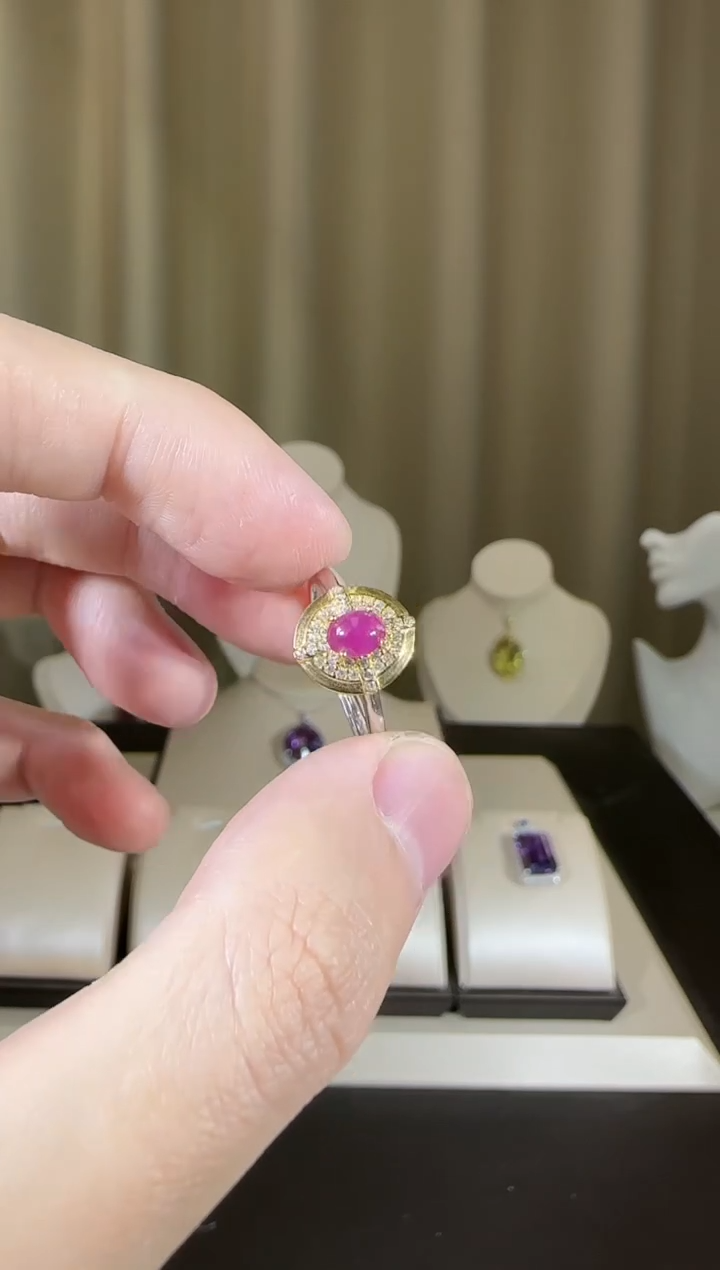 【闪购商品】红宝石戒指银S925镶嵌时尚