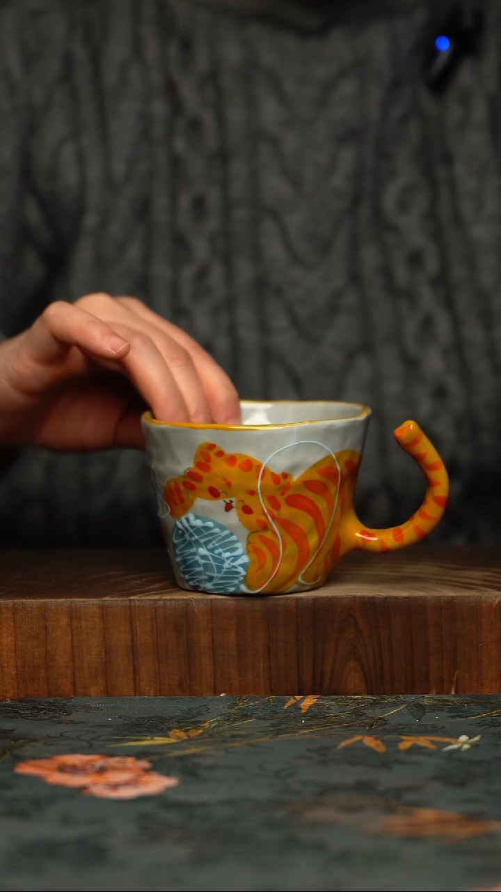 瓷片釉下彩手工手绘同款