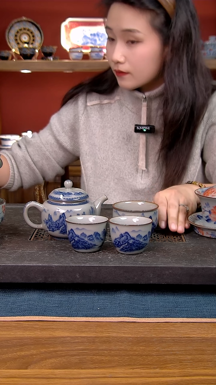 简装家用款4件套 老陶泥开片纹陶瓷茶具