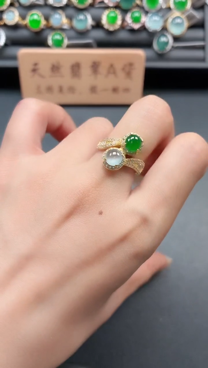 银S925镶嵌戒指翡翠11111