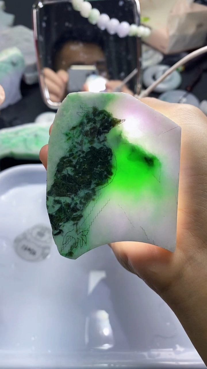 裸石翡翠九*叔天然缅甸A货【海】A011