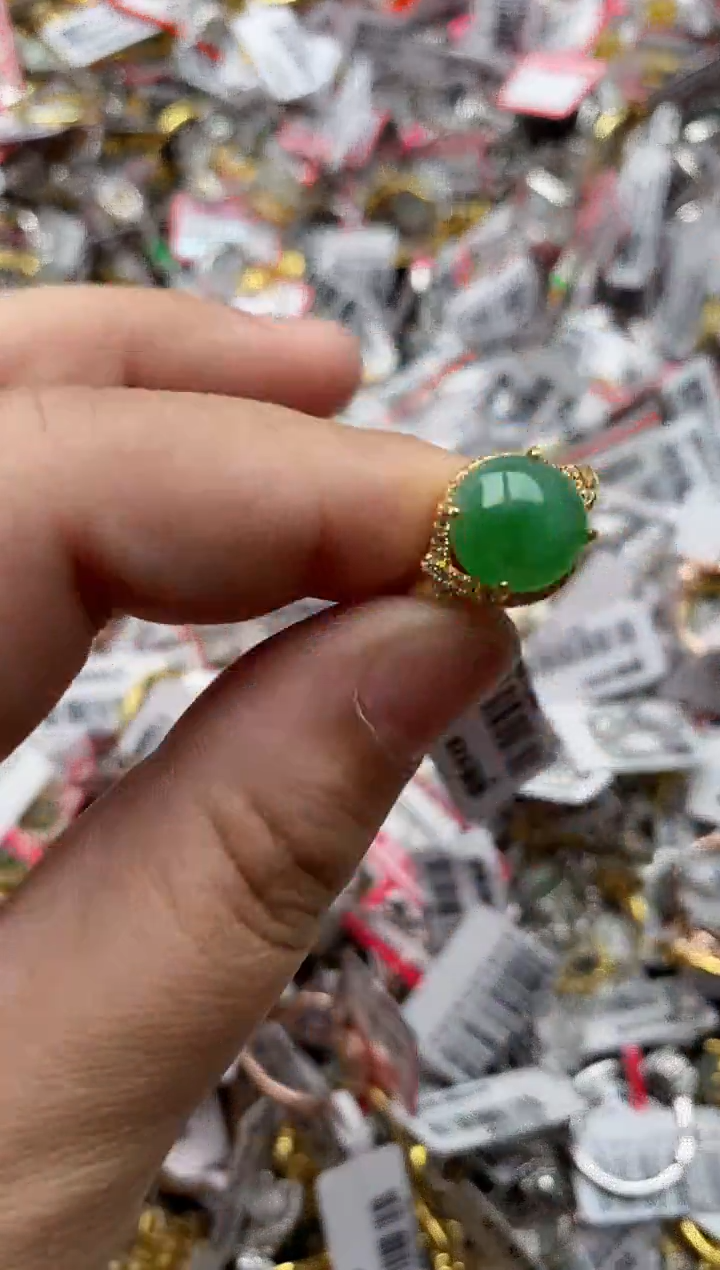 【闪购商品】翡翠戒指银S925镶嵌2222---8