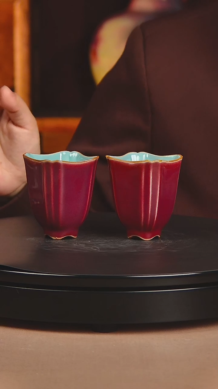 瓷片主人杯一对宋代五大名窑