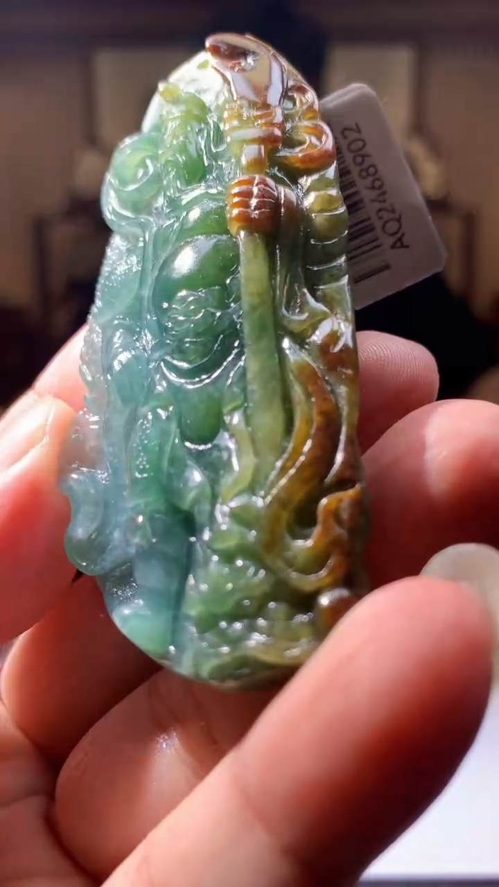 【闪购商品】定制翡翠未镶嵌1085hn-毛货挂件22