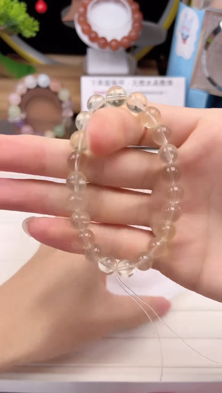 未镶嵌手链水晶8mm高透黄水