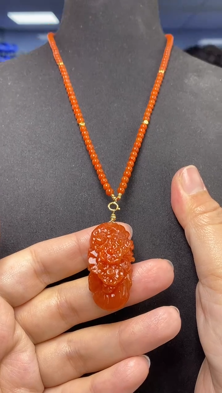 颈饰未镶嵌南红玛瑙G09015