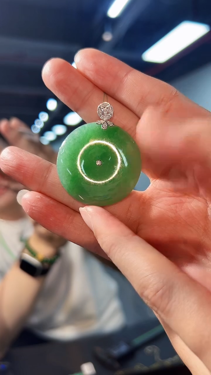 【闪购商品】翡翠颈饰18K金镶嵌缅料A货/支持复检/一件