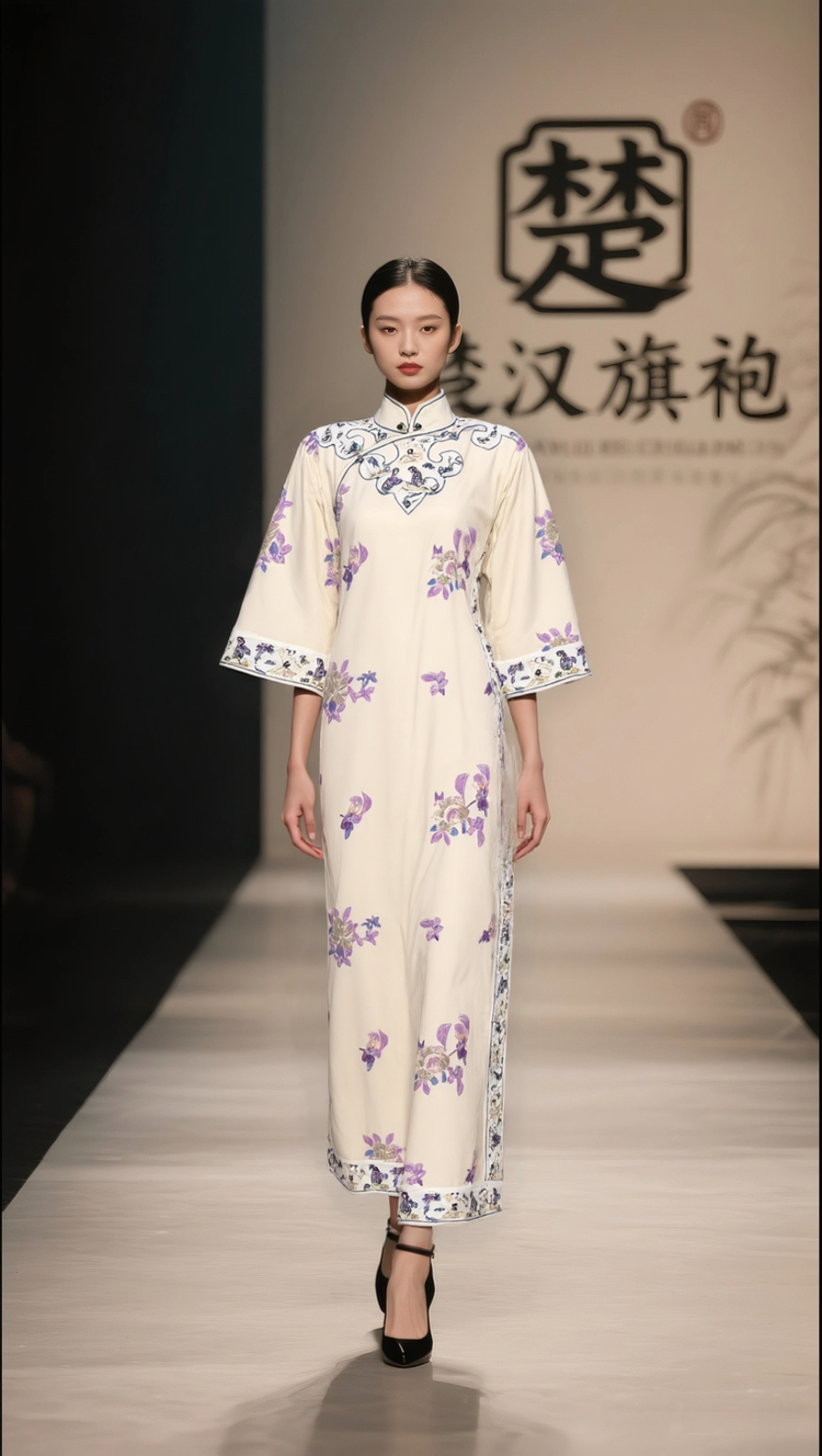 如意 楚汉旗袍京派古法手工全开襟旗袍重工刺绣新款130CM