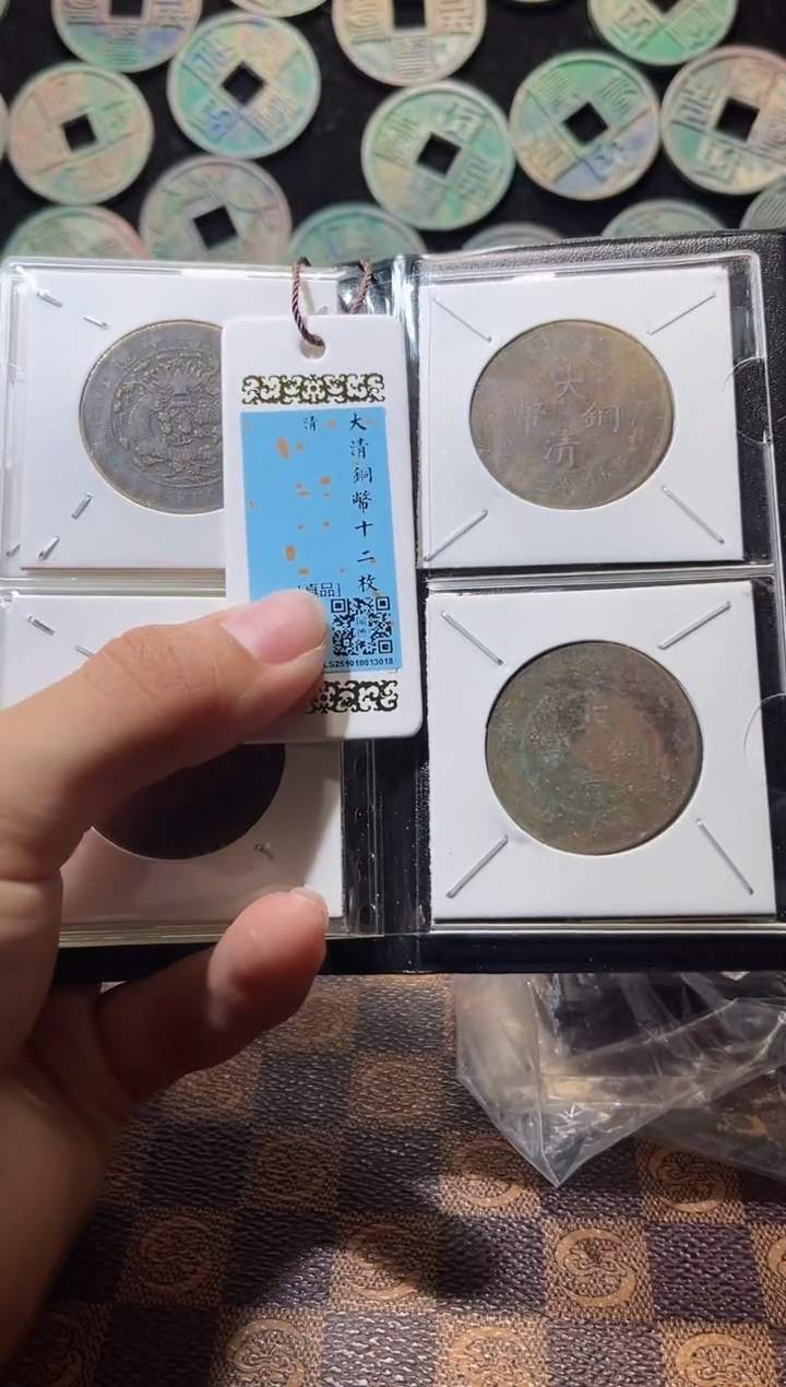 铜A712星龍精品大清铜币贰拾文十二枚册